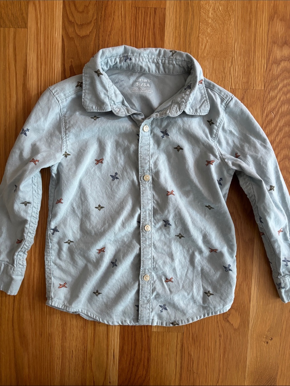 5T Carter’s Airplane Button Down